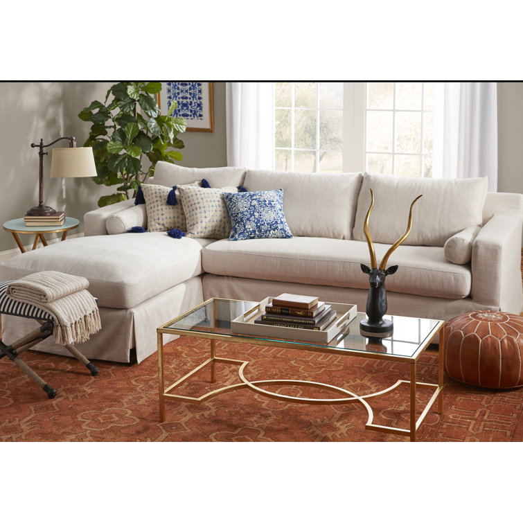 Slipcovered sectional with deals chaise